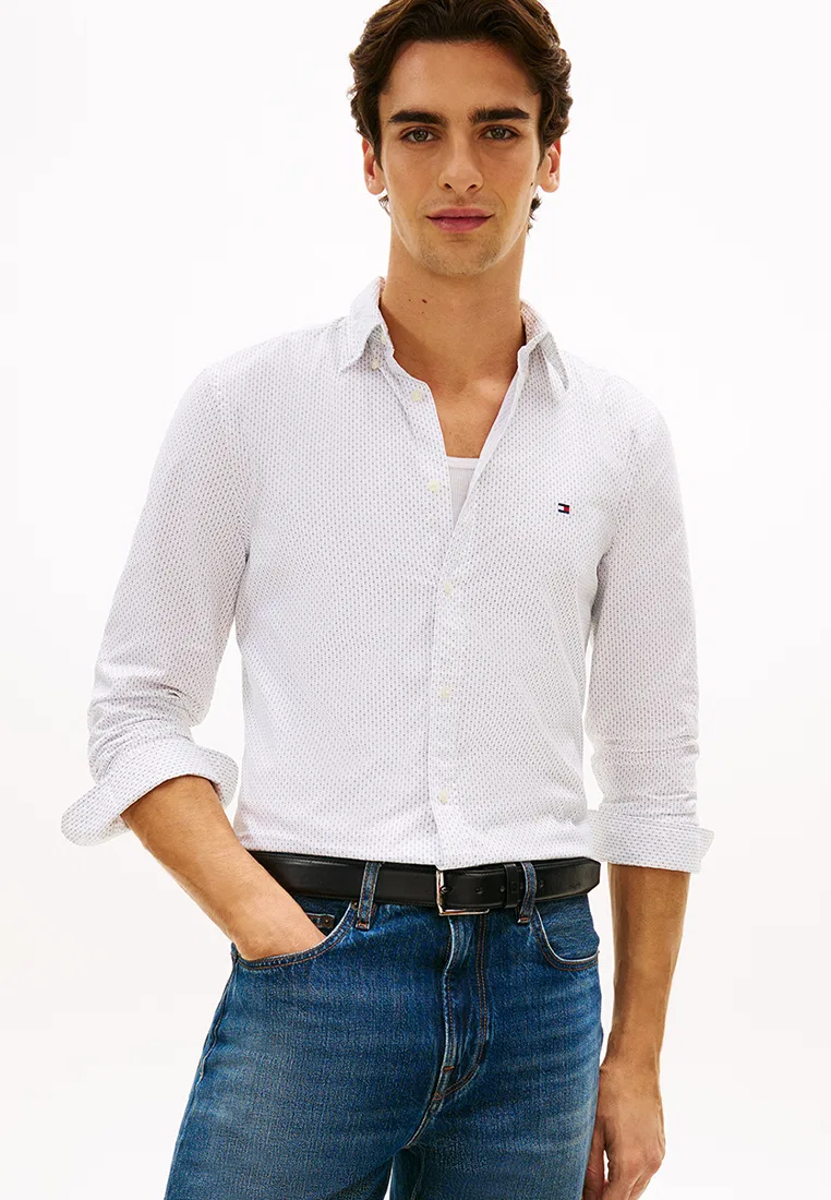 Рубашка из поплина, длинный рукав, Flex Poplin Shirt, TH Mainline Tommy Hilfiger