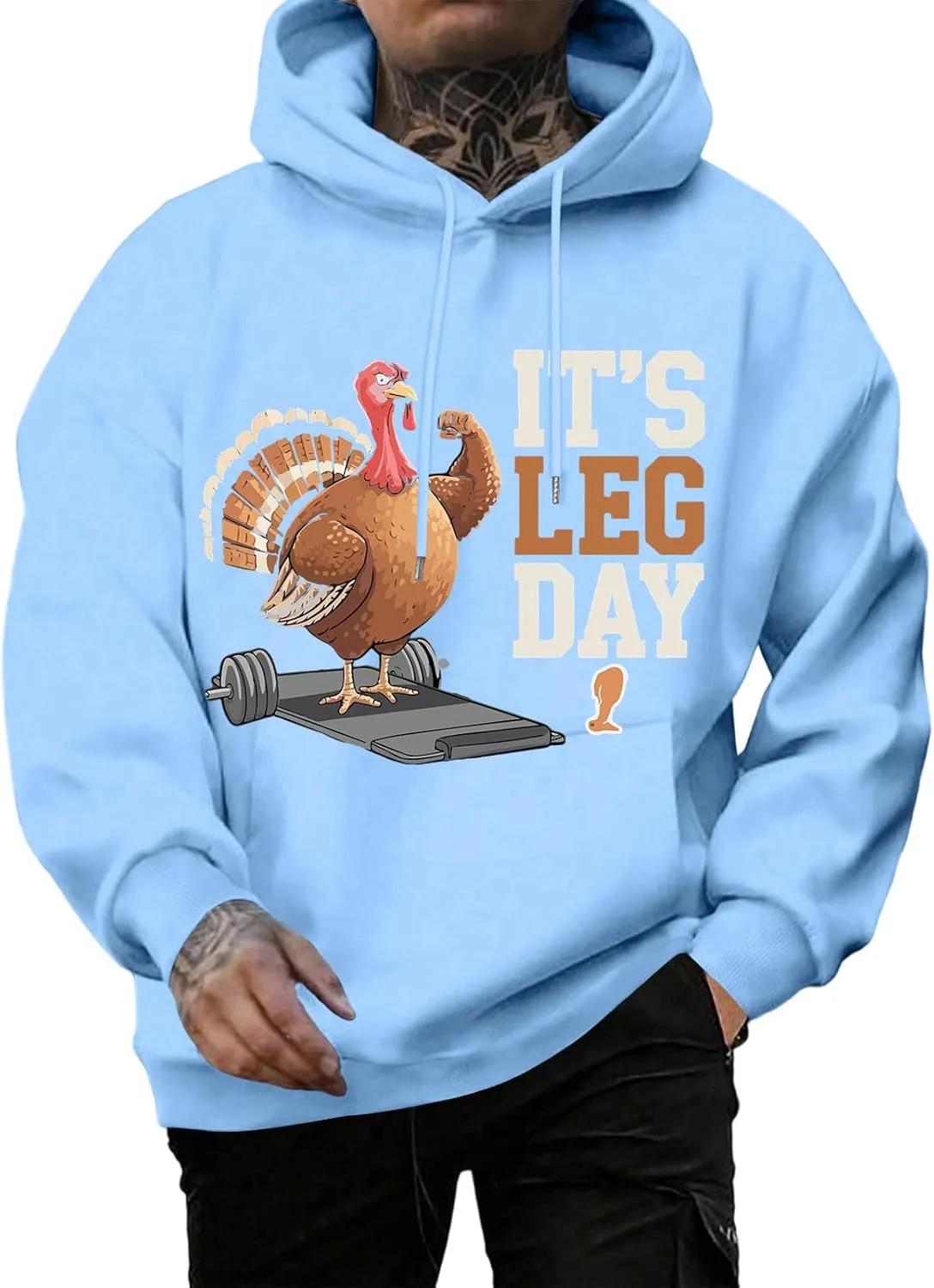 

Толстовка с принтом мускулистого индейки для мужчин, осенне-зимняя