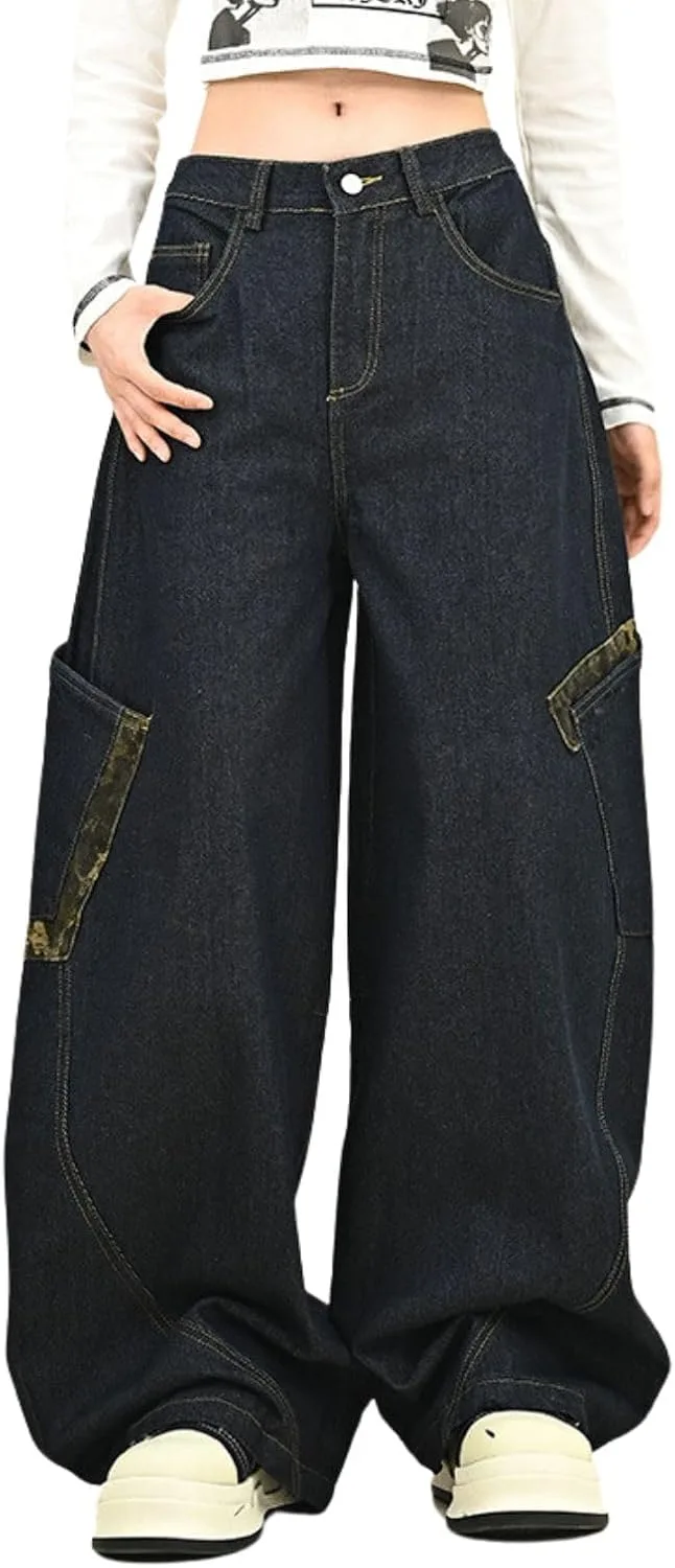 

Багги джинсы для женщин и мужчин High Waisted с бочкообразным кроем Lafaguw