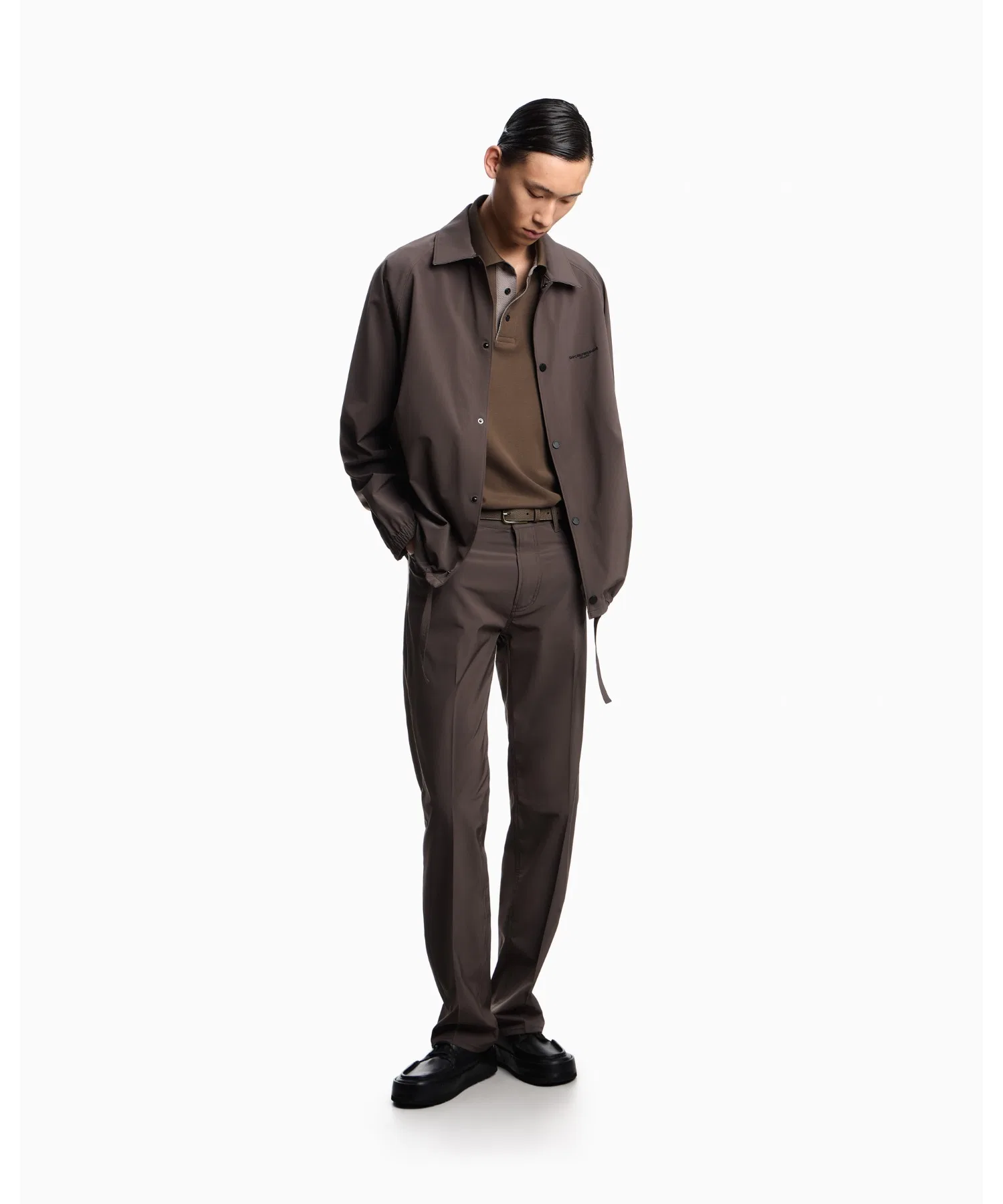 <Эксклюзивно онлайн> [Emporio Armani] Поло из хлопкового пике стандартного кроя — фото 4