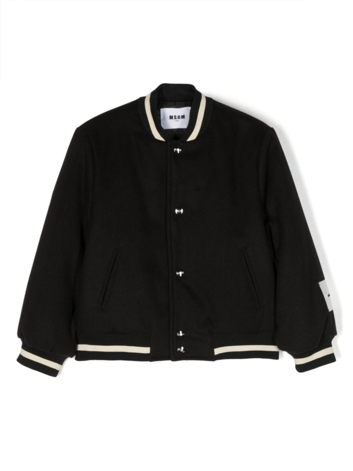 

MSGM Kids бомбер с нашивкой-логотипом, черный