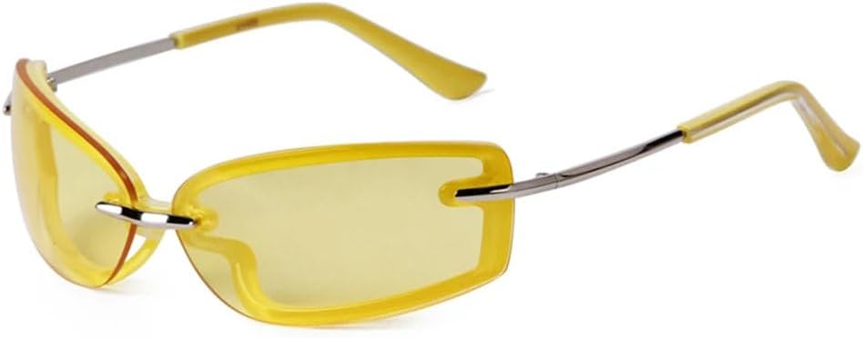 

Солнцезащитные очки MUTYNE Trend зеленого цвета без оправы, прямоугольной формы, для женщин и мужчин, роскошные, с розовыми и желтыми линзами, защита от ультрафиолета UV400, C2