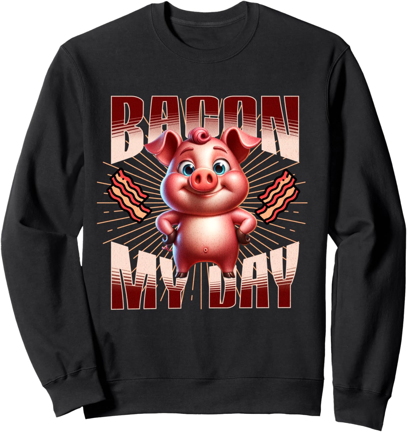 

Толстовка с забавным дизайном «Bacon My Day» и игрой слов на тему свиней, черная, размер S Piggy Pun Apparel, Черный, Толстовка с забавным дизайном «Bacon My Day» и игрой слов на тему свиней, черная, размер S Piggy Pun Apparel