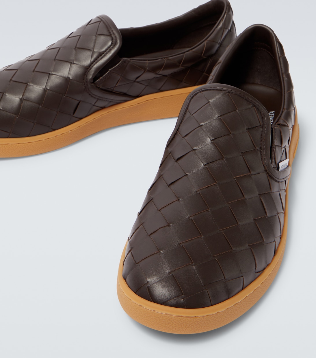 Кожаные слипоны Sawyer Intrecciato Bottega Veneta, коричневый — фото 3