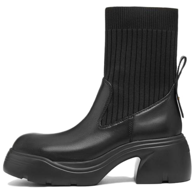 Staccato Черные женские полусапожки Blackbird на каблуке 6 см без подкладки, цвет Black Unlined