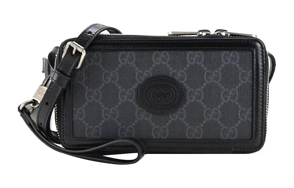 

GUCCI Сумка через плечо из холщовой кожи, мини, женская, черная