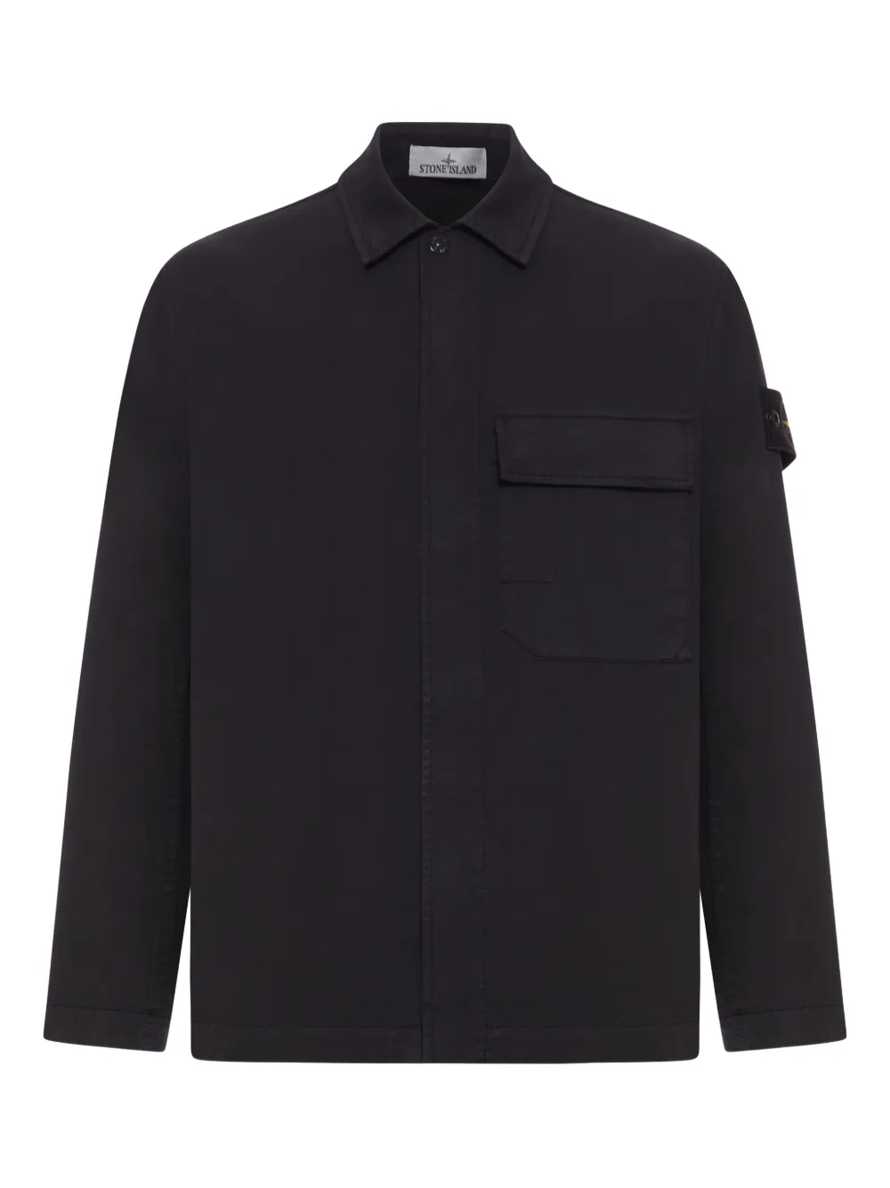 

Рубашка-оверсерт с нашивкой на нагрудном кармане Stone Island, черный