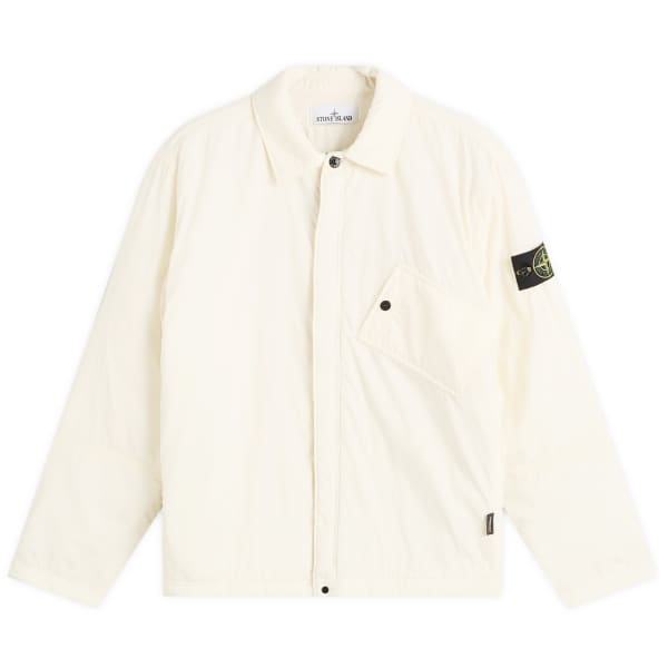 

Рубашка на молнии из матовой ткани рипстоп-кордура Stone Island, Ivory
