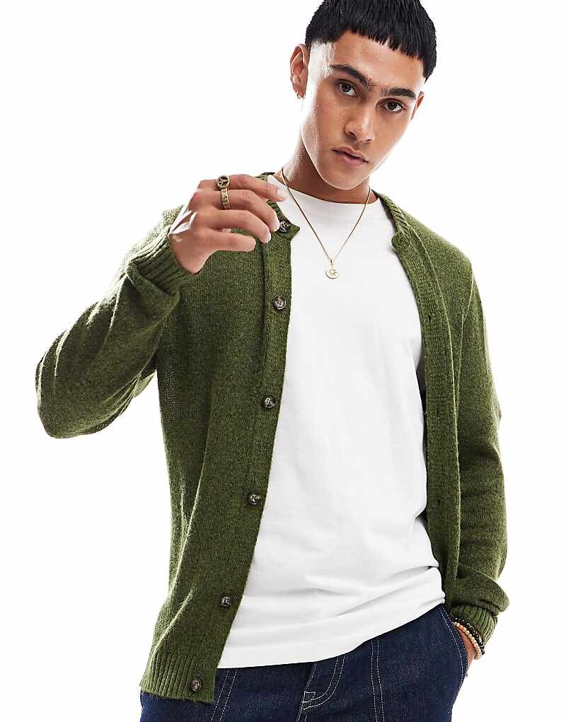 

ASOS DESIGN – вязаный кардиган цвета хаки