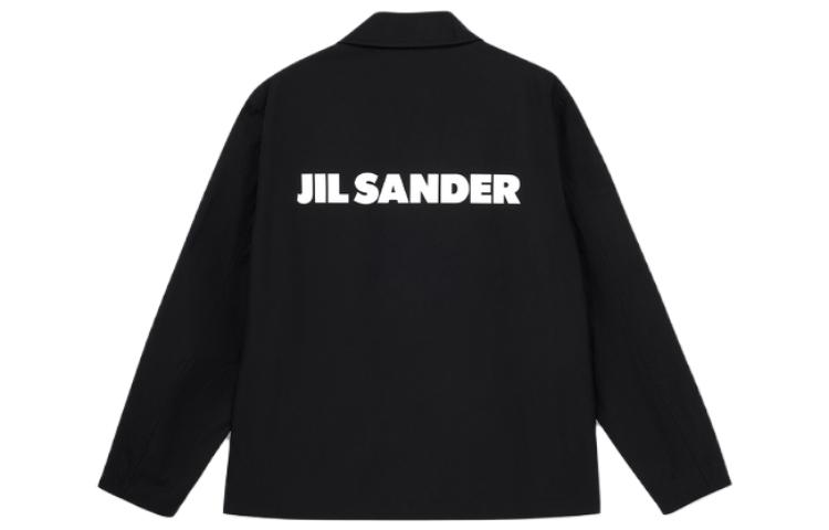 

Длинная куртка с принтом логотипа JIL SANDER, черная, Черный, Длинная куртка с принтом логотипа JIL SANDER, черная