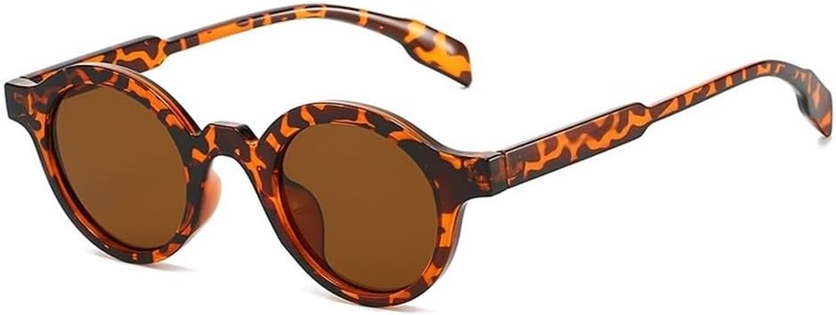 

Ретро маленькие круглые женские солнцезащитные очки, модные градиентные очки с защитой от УФ-излучения UV400, панк-очки для мужчин, желто-зеленые солнцезащитные очки SKFGNX, Leopard Tea