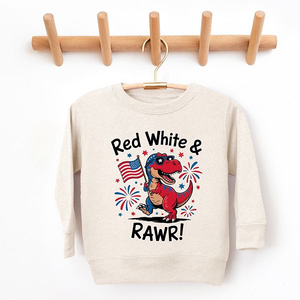 Красная, белая и rawr толстовка для малышей The Juniper Shop, Natural — фото 2