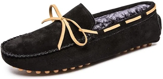 Лоферы мужские замшевые с мехом, Boatshoes, Black SayfuR