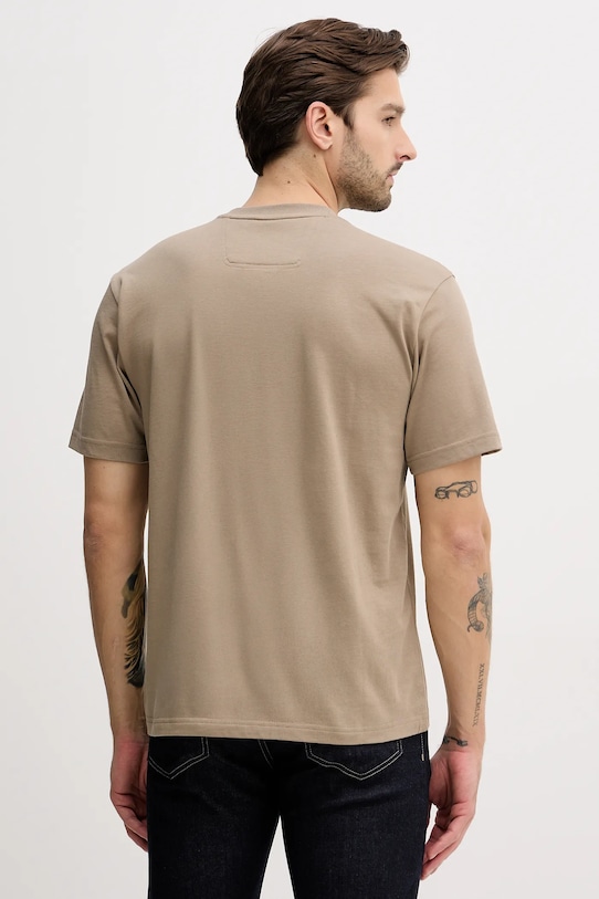 Хлопковая футболка tee 10 BOSS Green, бежевый — фото 3