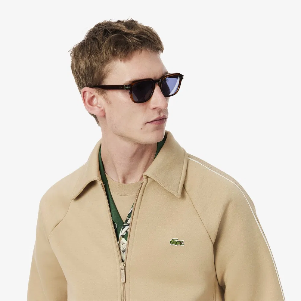 Мужская бежевая спортивная куртка с нашивкой MIF от Lacoste — фото 2