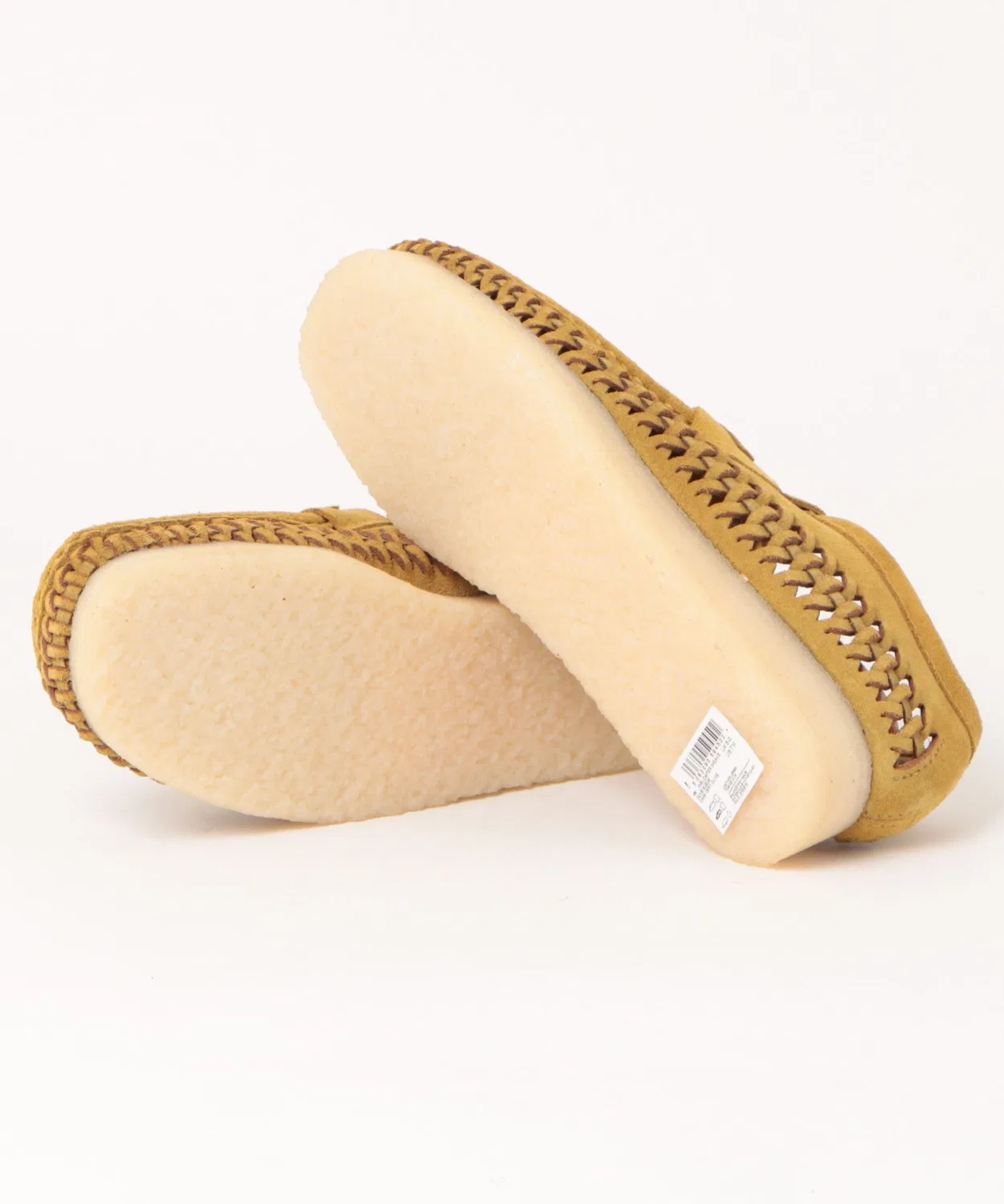 Лоферы Wallabee Loafer Weave бренда Clarks из замши оливкового цвета — фото 3