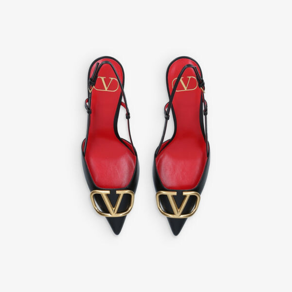 Кожаные туфли vlogo 80 с острым носком и пяткой на пятке Valentino Garavani, черный — фото 2