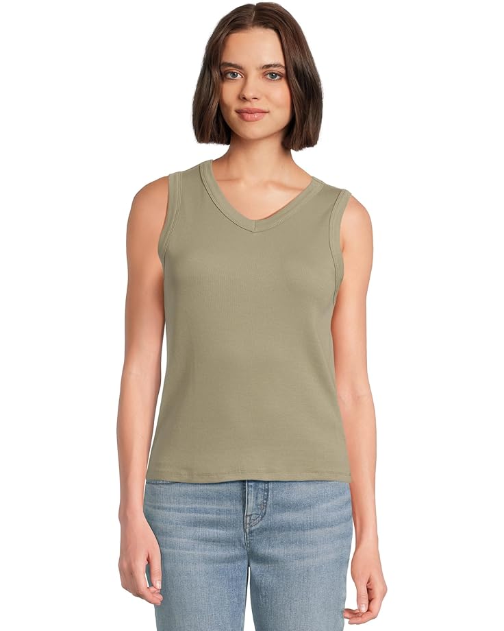 

Топ Madewell Brightside High V Tank, цвет Faded Fatigue