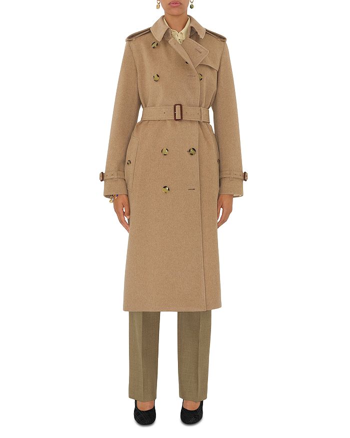 Длинный кашемировый тренчкот Kensington Burberry, коричневый/бежевый — фото 3