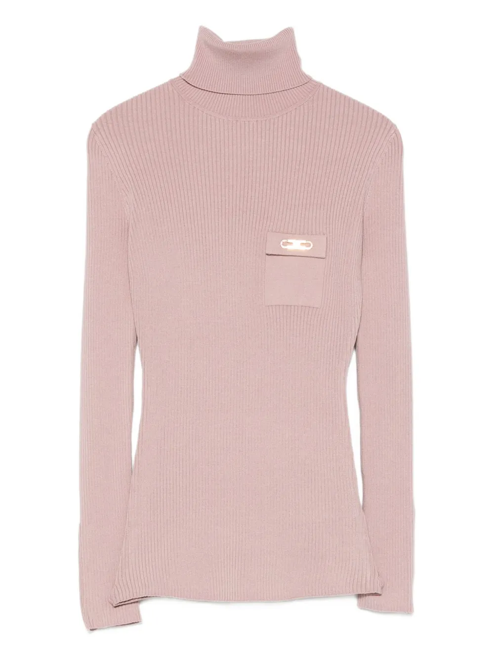 

Водолазка с карманом в рубчик Elisabetta Franchi, розовый