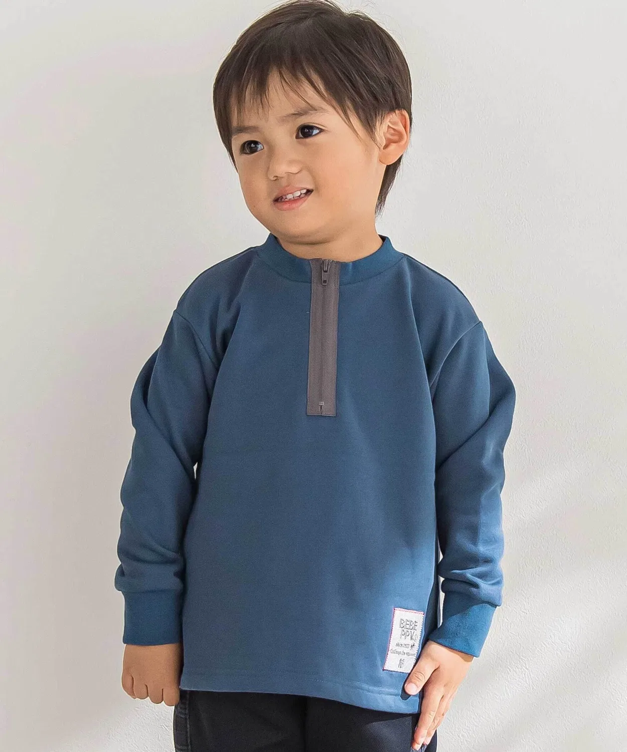 Детская толстовка с полузамком BeBe Petits Pois Vert, синяя