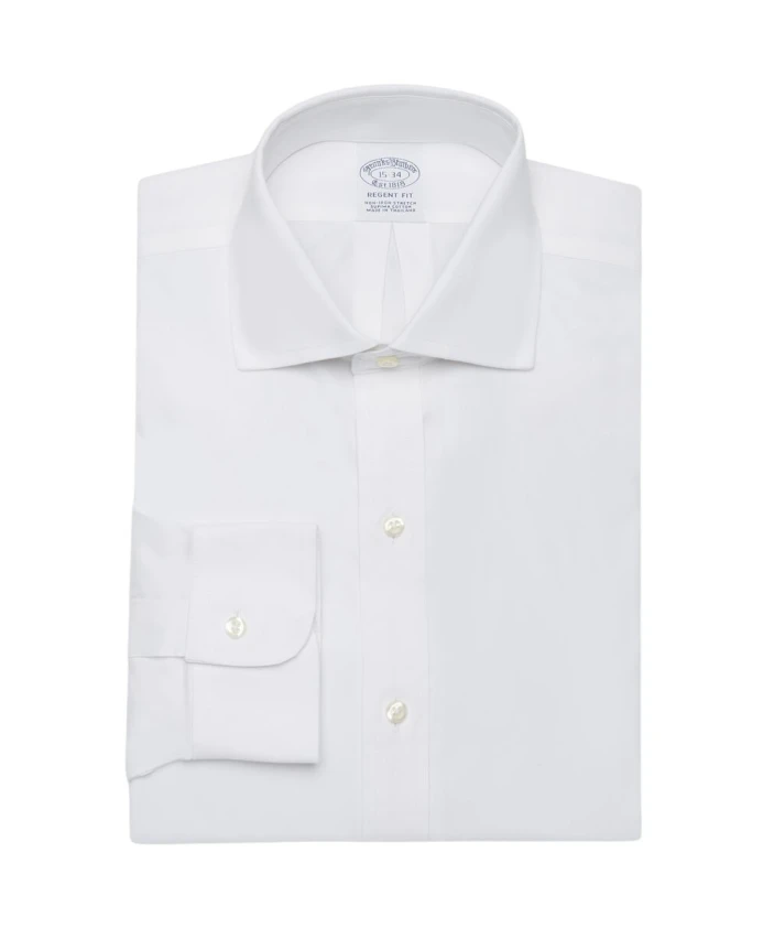 

Рубашка Regent Fit без глажки воротник Ainsley Brooks Brothers, белый