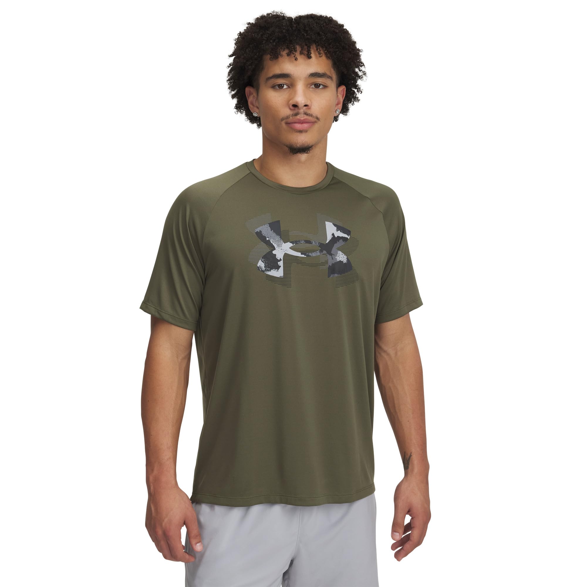 

Футболка Under Armour Tech Print Fill Short Sleeve T-Shirt, Marine OD Green/Black