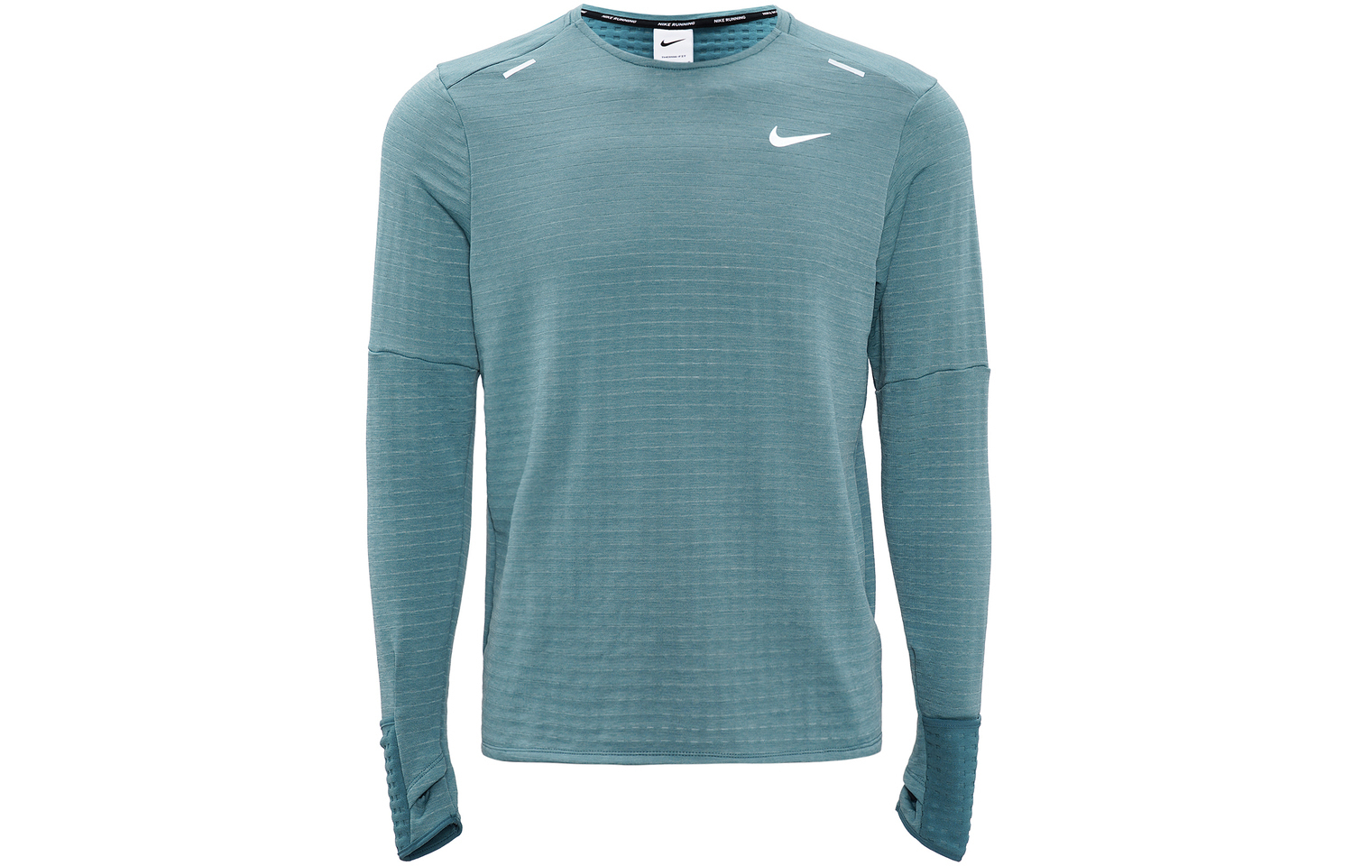 Nike Футболка мужская, сине-серая, с круглым вырезом, умеренно прямого кроя — фото 2