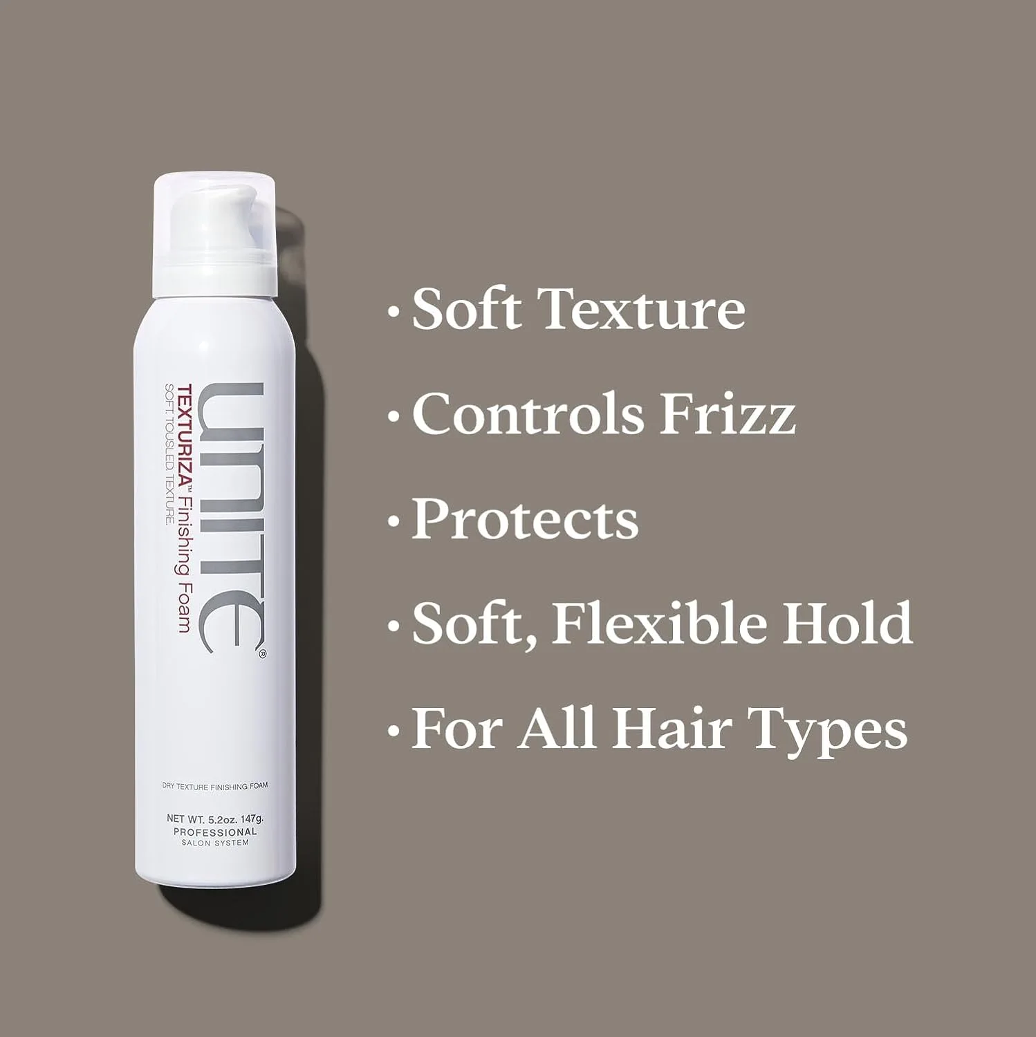 UNITE Hair - TEXTURIZA Finishing Foam - Сухая текстурирующая пена для мягкой, растрепанной укладки и легкой фиксации - Сатиновый блеск - 5,2 унции — фото 2