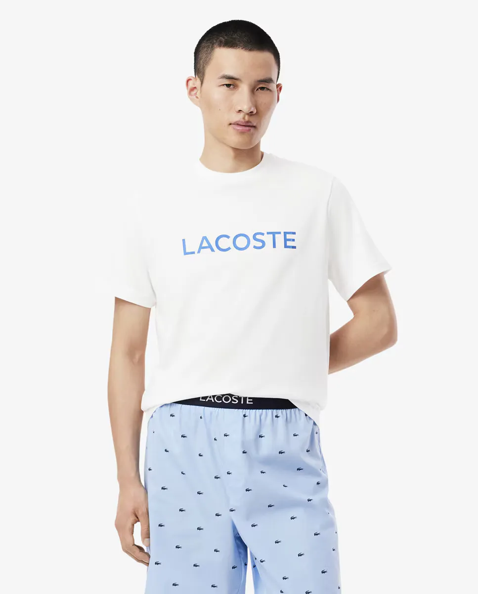 

Мужская хлопковая футболка для отдыха Lacoste, белый