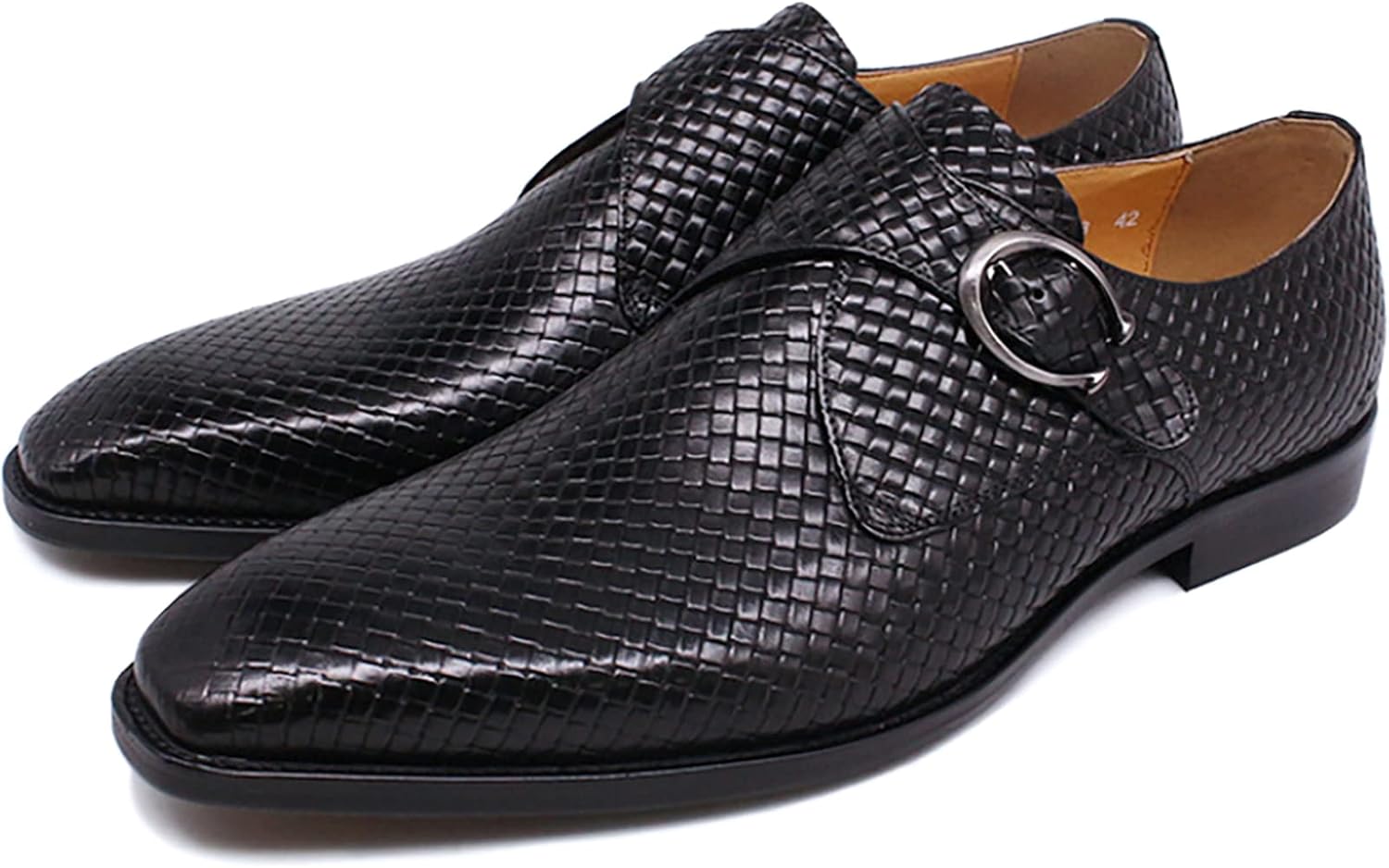 

Мужские кожаные лоферы, удобные туфли-слипоны типа монах, классические оксфорды, свадебные и офисные стильные туфли, зеленые-42 Generic