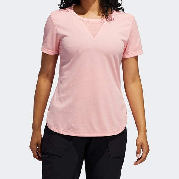 Футболка (WMNS) Adidas Training 3-Stripes Tee HEAT.RDY Pink, розовый — фото 3