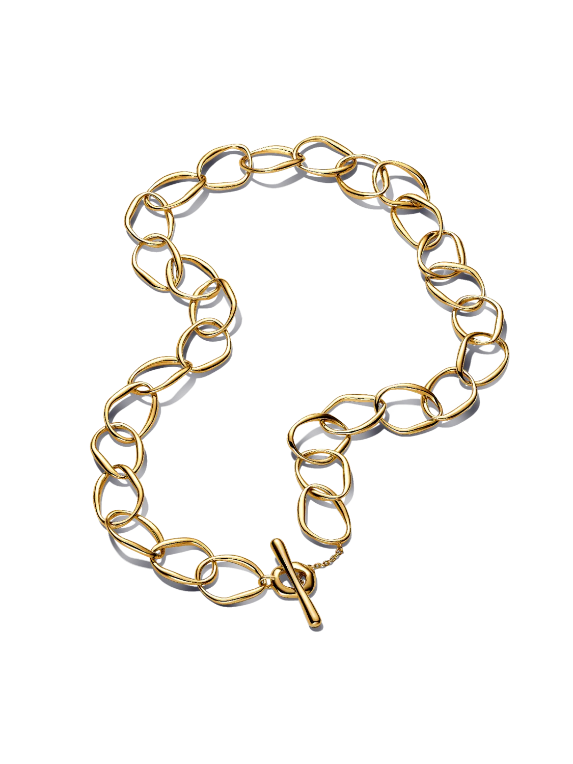 

Ожерелье из звеньев органической формы Pandora, 14-каратное золотое покрытие