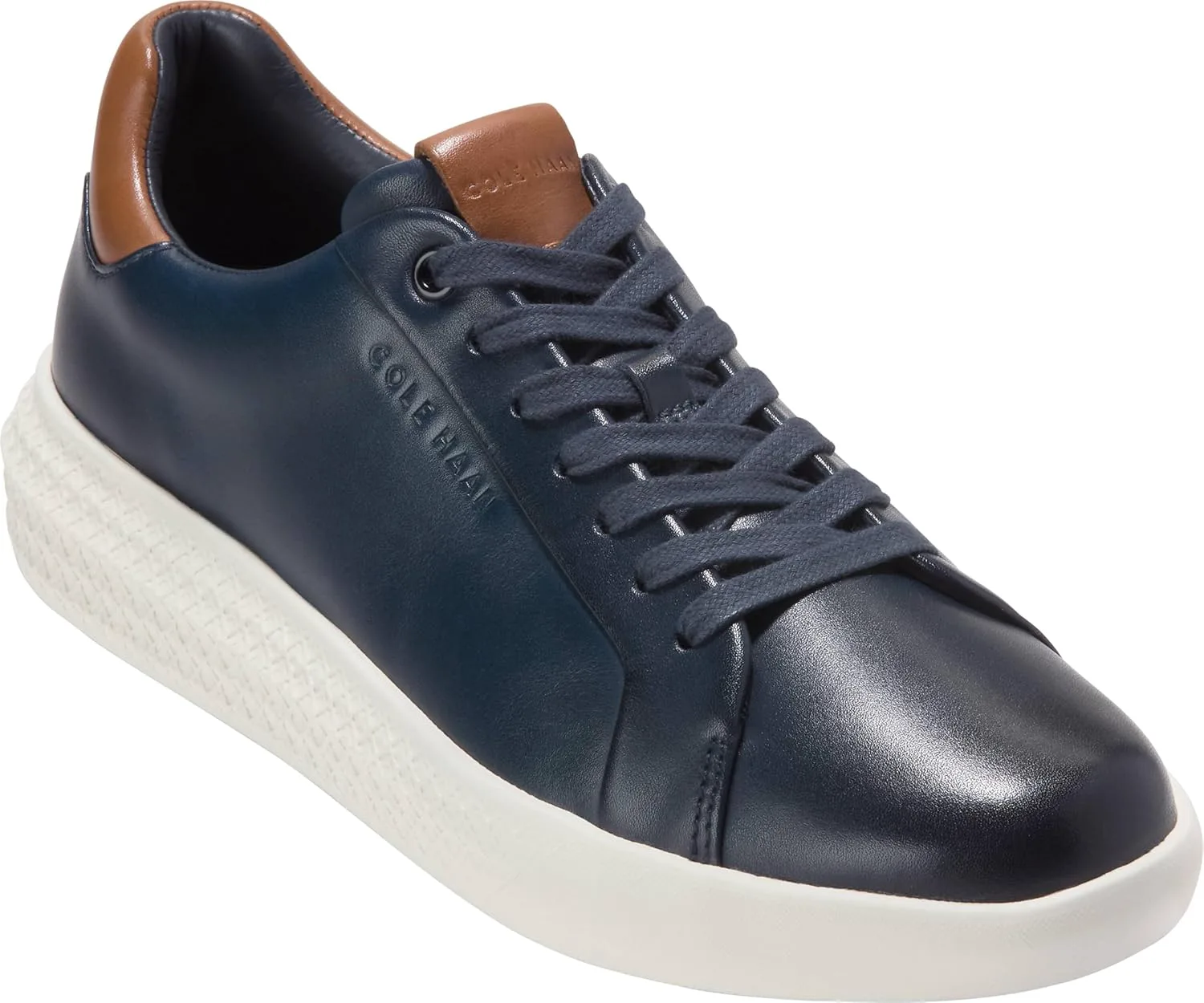 Cole Haan Мужские кроссовки Grand Hurrion с шнуровкой до носка, темно-синий/слоновая кость — фото 4