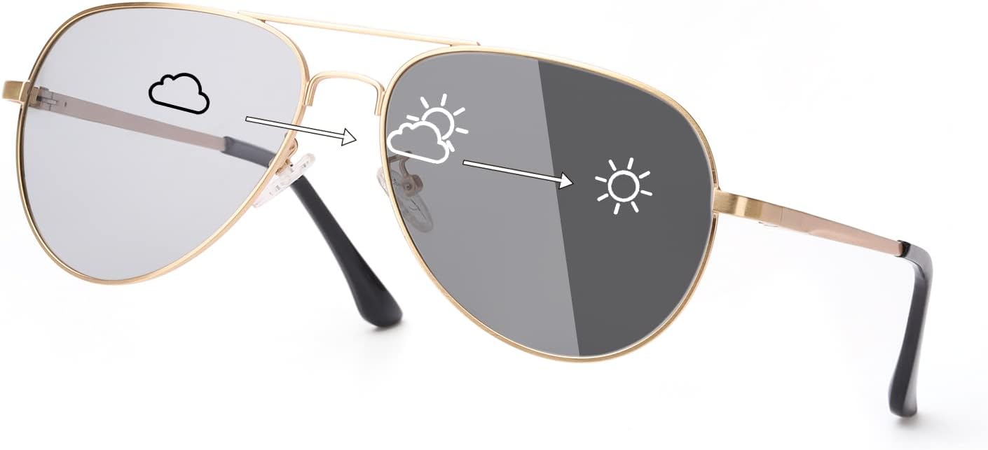 

Мужские поляризованные фотохромные солнцезащитные очки SODQW, очки-авиаторы для спорта и вождения, защита от УФ-излучения UV 400, большая металлическая оправа, Gold Frame for Day