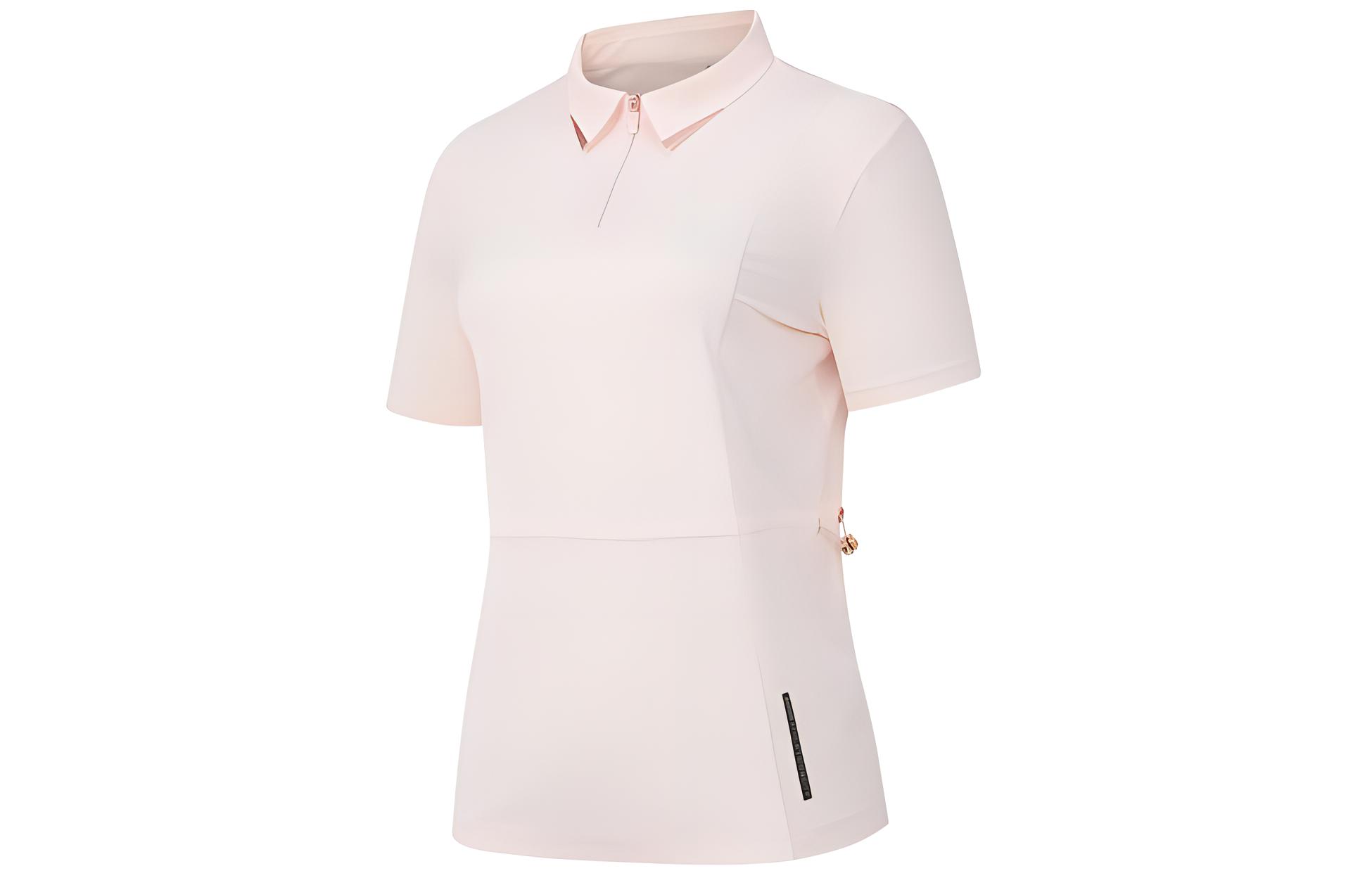 

Женская поло-рубашка с квадратным воротником, умеренно прямой крой Rapido, светлый розовый