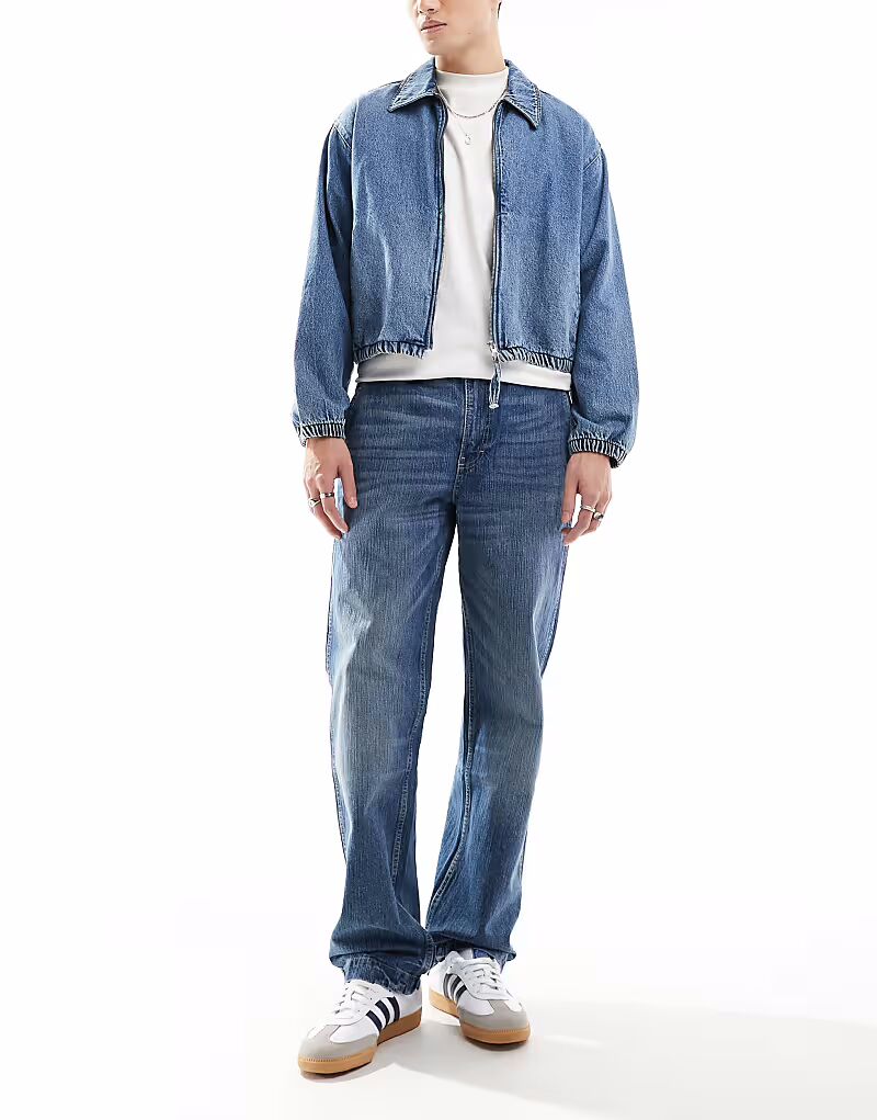 

Мешковатые джинсы Cotton On в синей кромке с эффектом полоскания Cotton:On