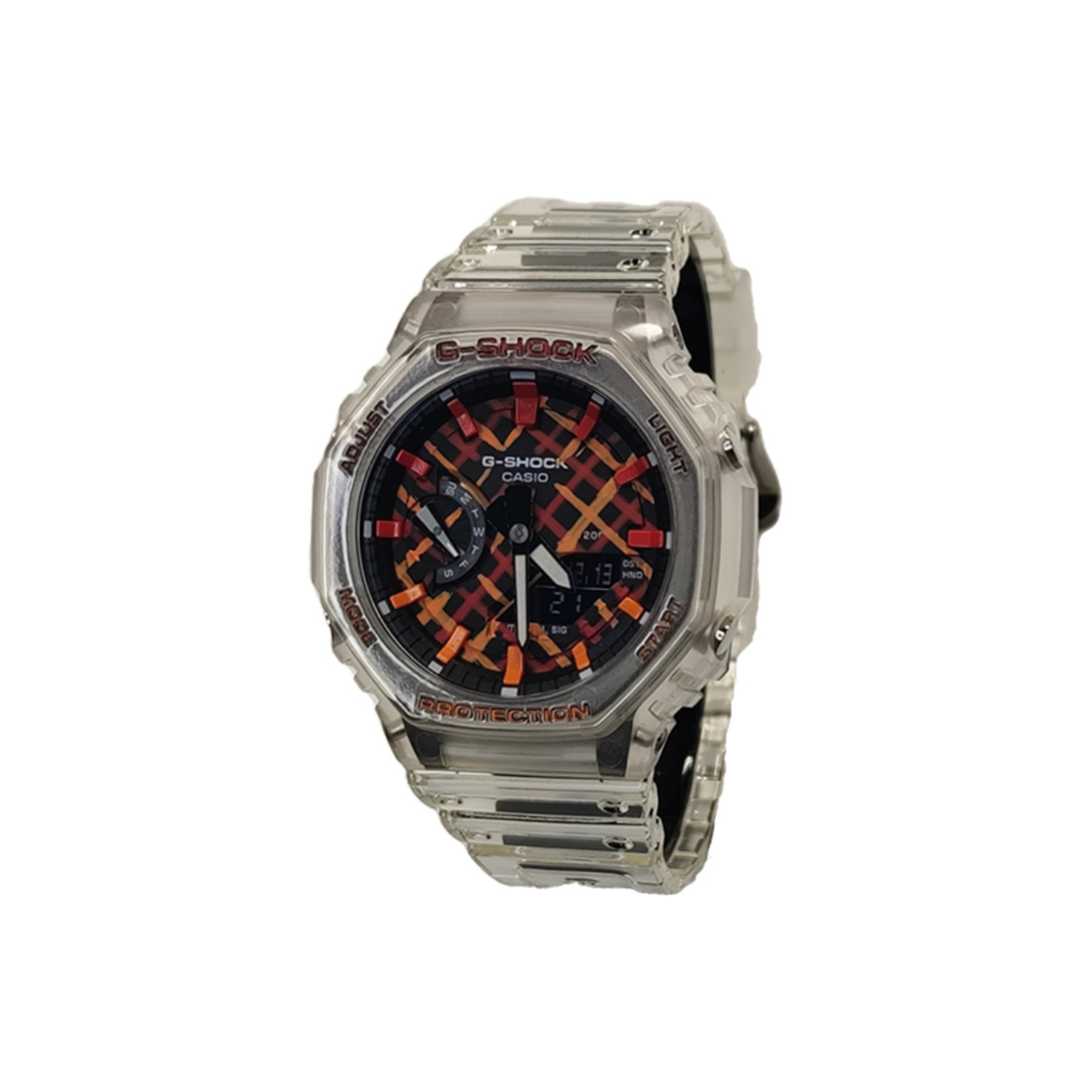 

CASIO Часы Men Liquid Crystal/Analog Dual Display Series Red Watch, Red Stripes