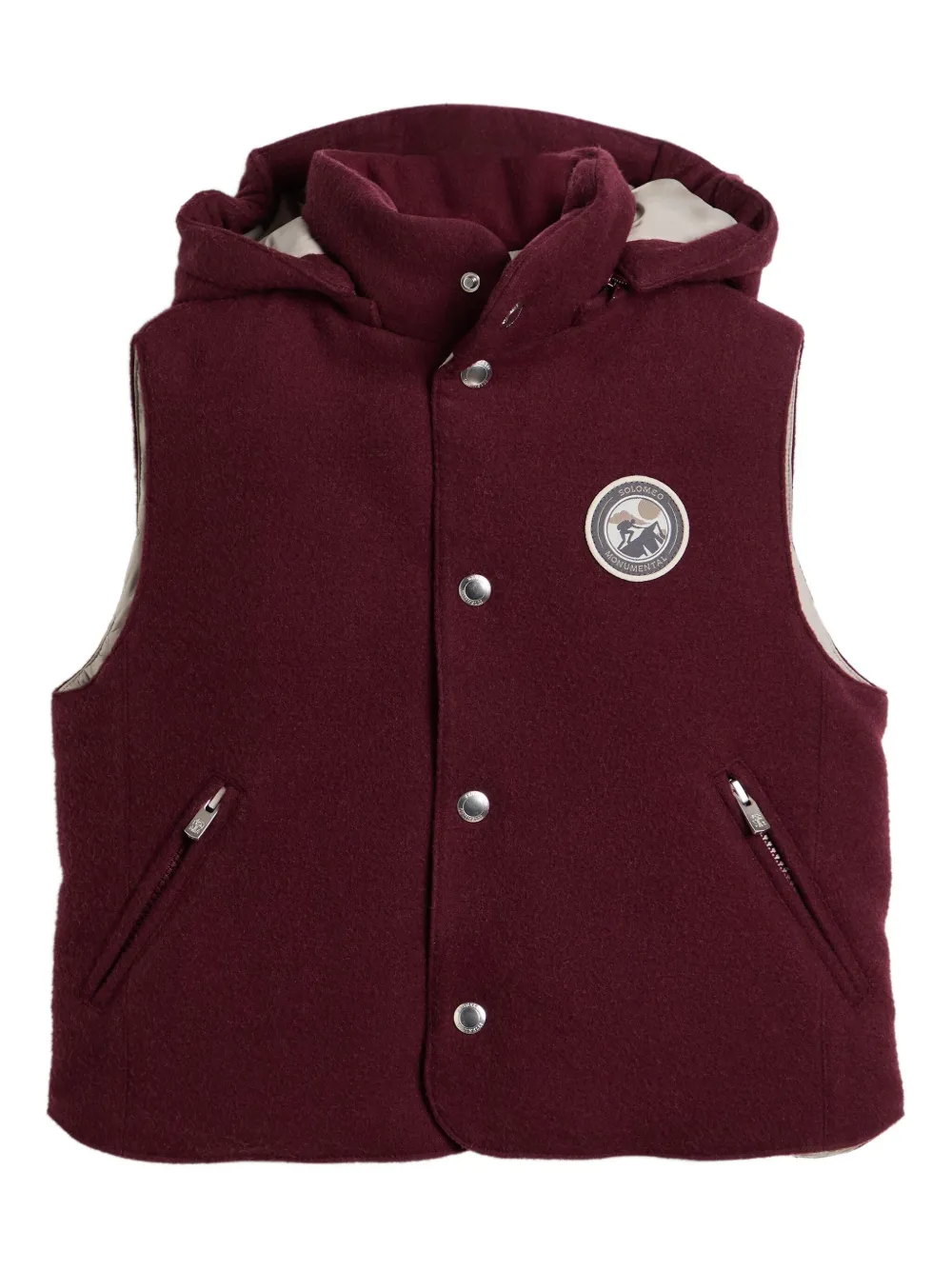 

Шерстяной жилет с капюшоном Brunello Cucinelli Kids, красный