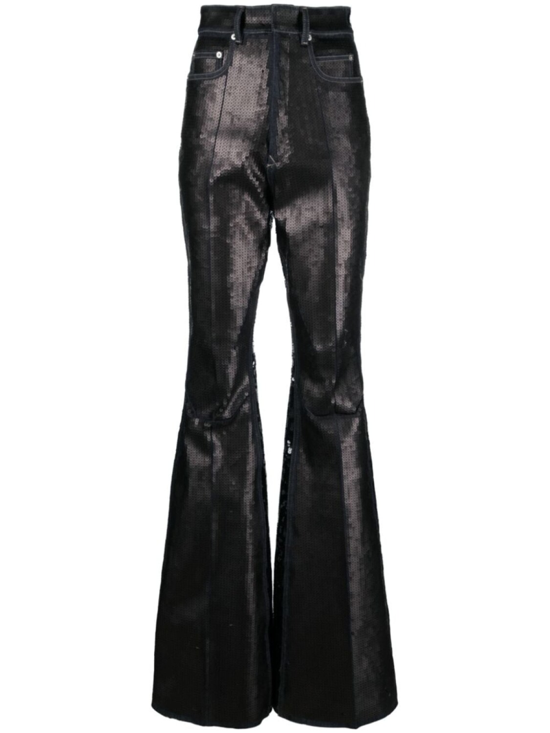

Расклешенные брюки с пайетками Rick Owens, синий