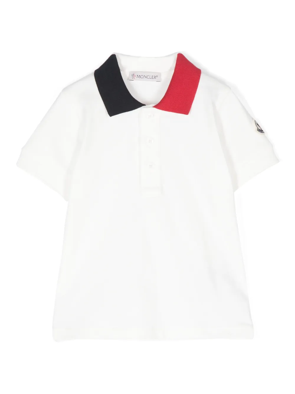 

Рубашка поло с нашивкой-логотипом Moncler Enfant, белый