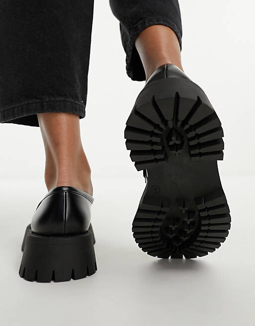 Черные массивные лоферы Masterpiece широкого кроя ASOS DESIGN