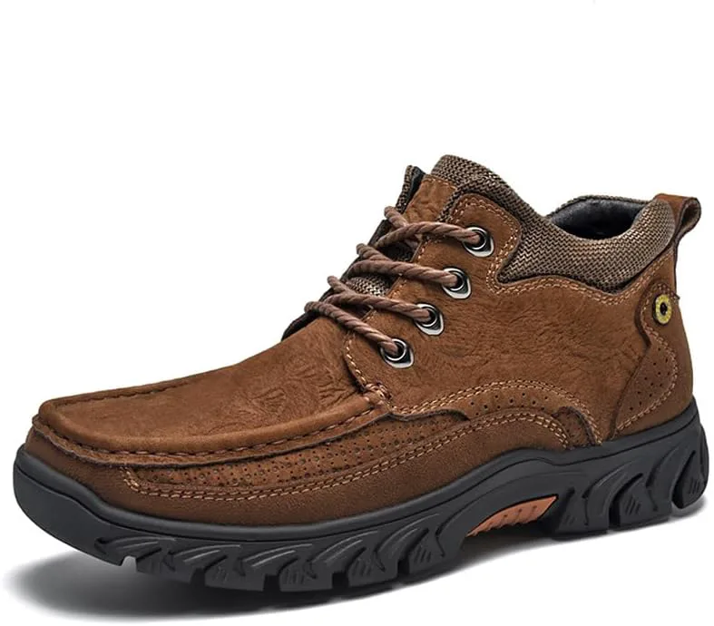 

Мужские туристические ботинки Boxpopla, водонепроницаемые, дышащие, средние по щиколотку, противоскользящая подошва, коричневый