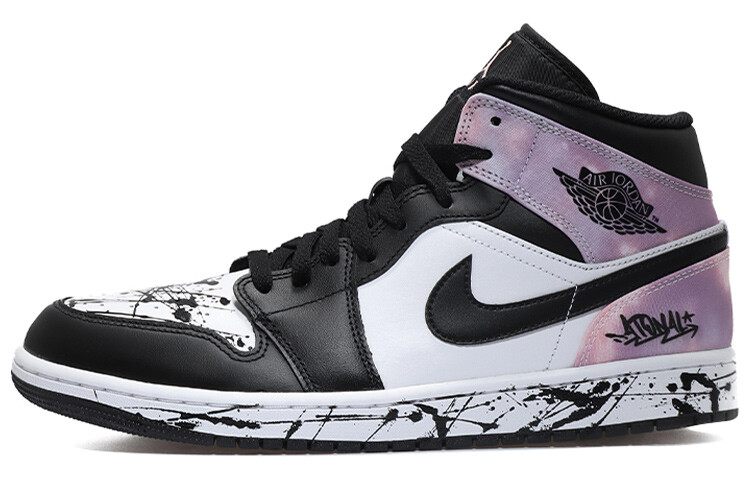 

Кроссовки Air JORDAN 1 Vintage Basketball Shoes Men High-Top Black White Pink