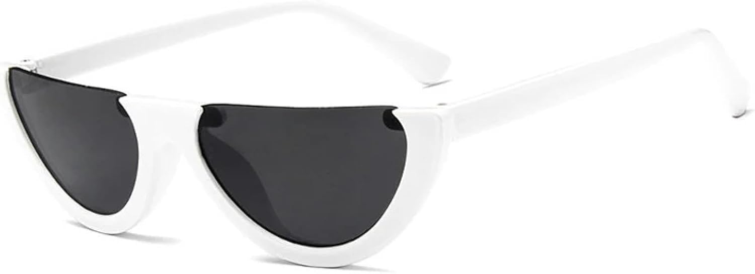 

Модные солнцезащитные очки для женщин, винтажные, «кошачий глаз», панк, мужские солнцезащитные очки, ретро, ​​для уличной фотографии, вечеринок, очки с защитой от УФ-излучения UV400 TKKTLLT, White Gray