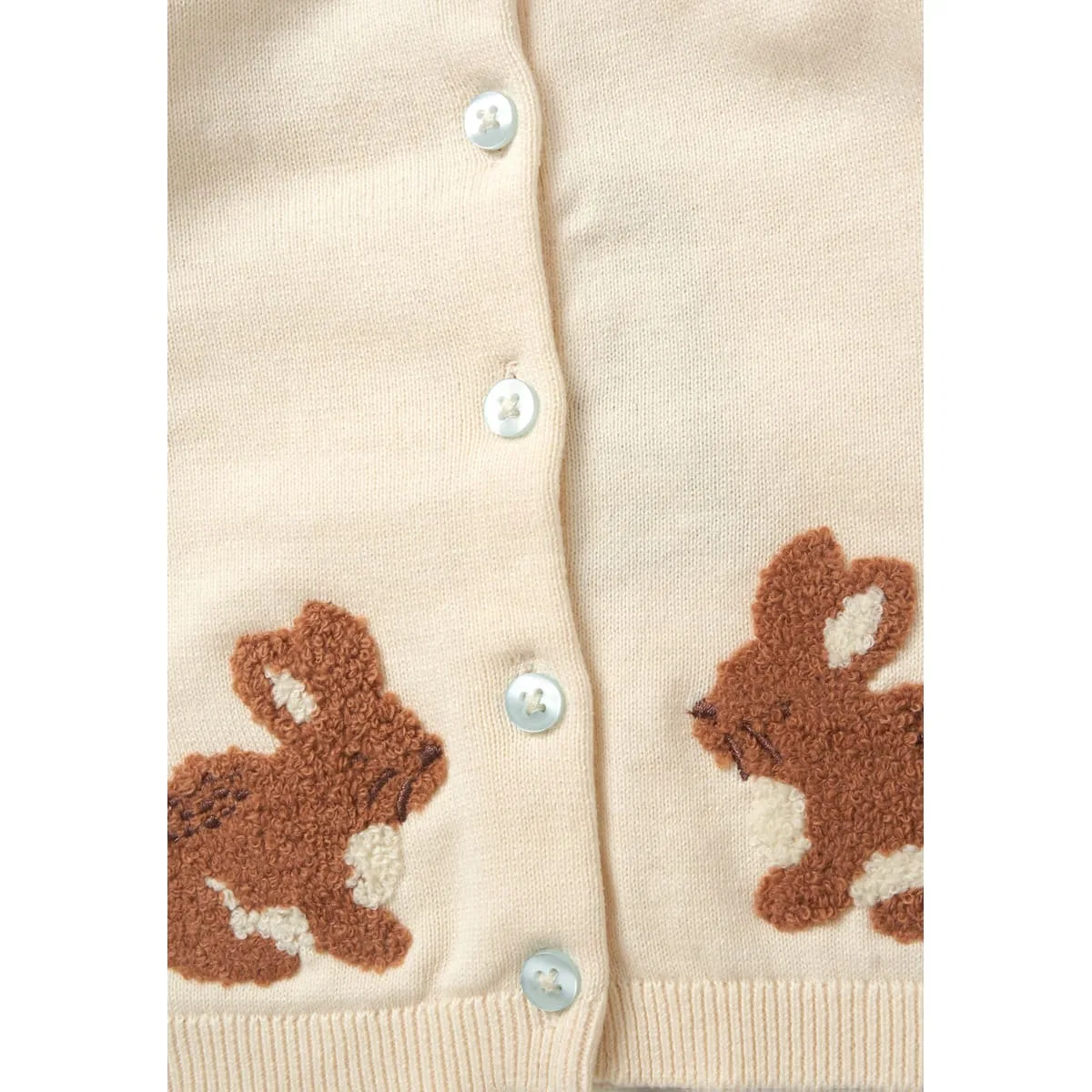 Утепленный костюм из мягкого трикотажа с зайчиками Rock a Bye Baby Boutique, белый — фото 4