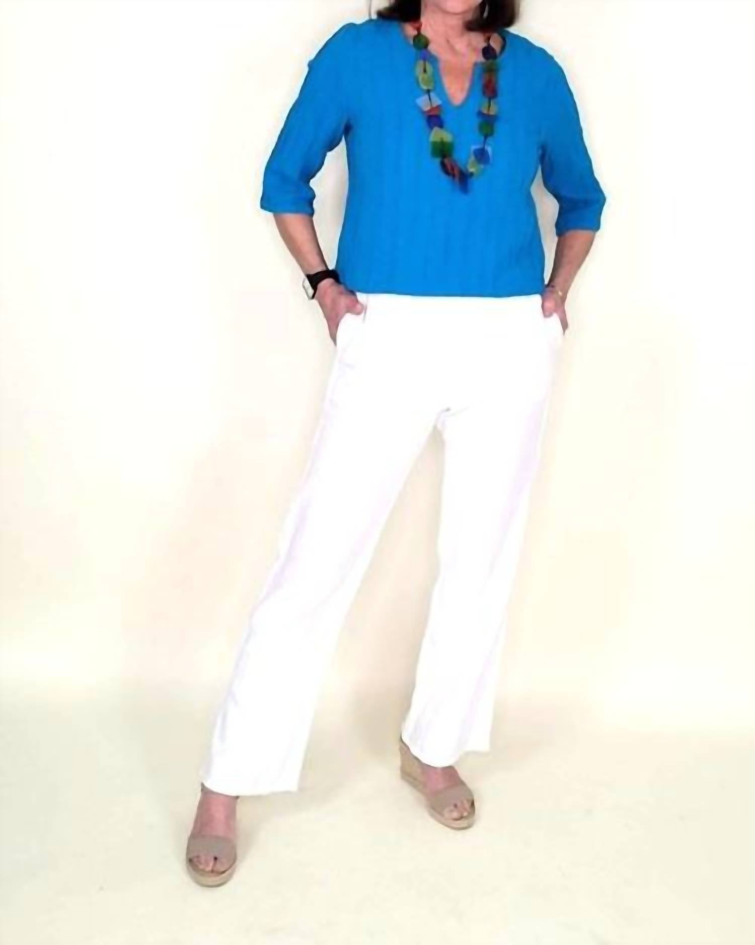 

Коттоновые брюки Caranco в белом цвете Dunes