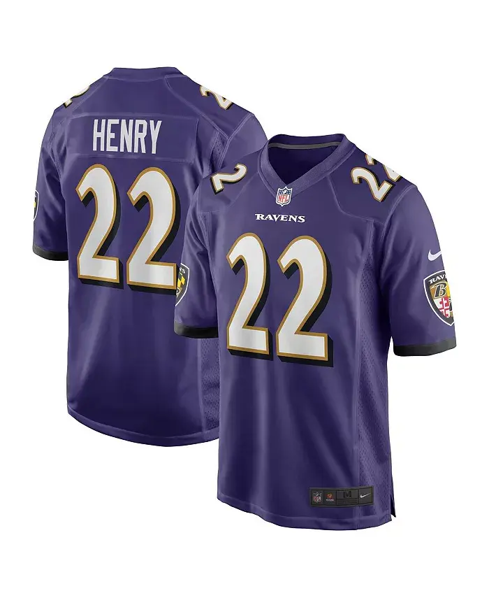 

Мужская игровая футболка Derrick Henry Baltimore Ravens в фиолетовом цвете Nike