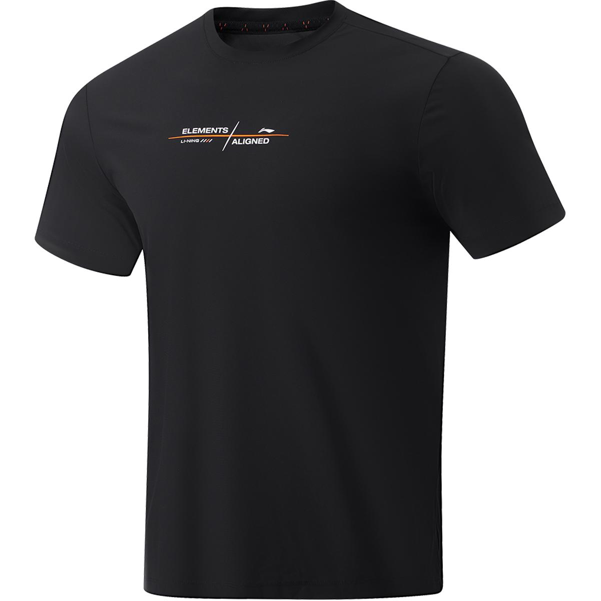 

LINING Фитнес серия футболка мужская black, Черный, LINING Фитнес серия футболка мужская black