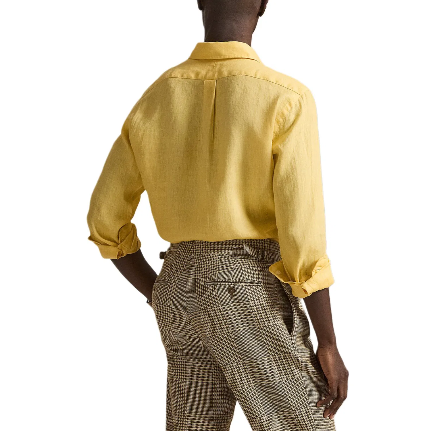 Рубашка льняная Custom Fit Polo Ralph Lauren, Corn Yellow — фото 4